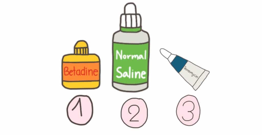 ขั้นตอนการทำความสะอาดแผล