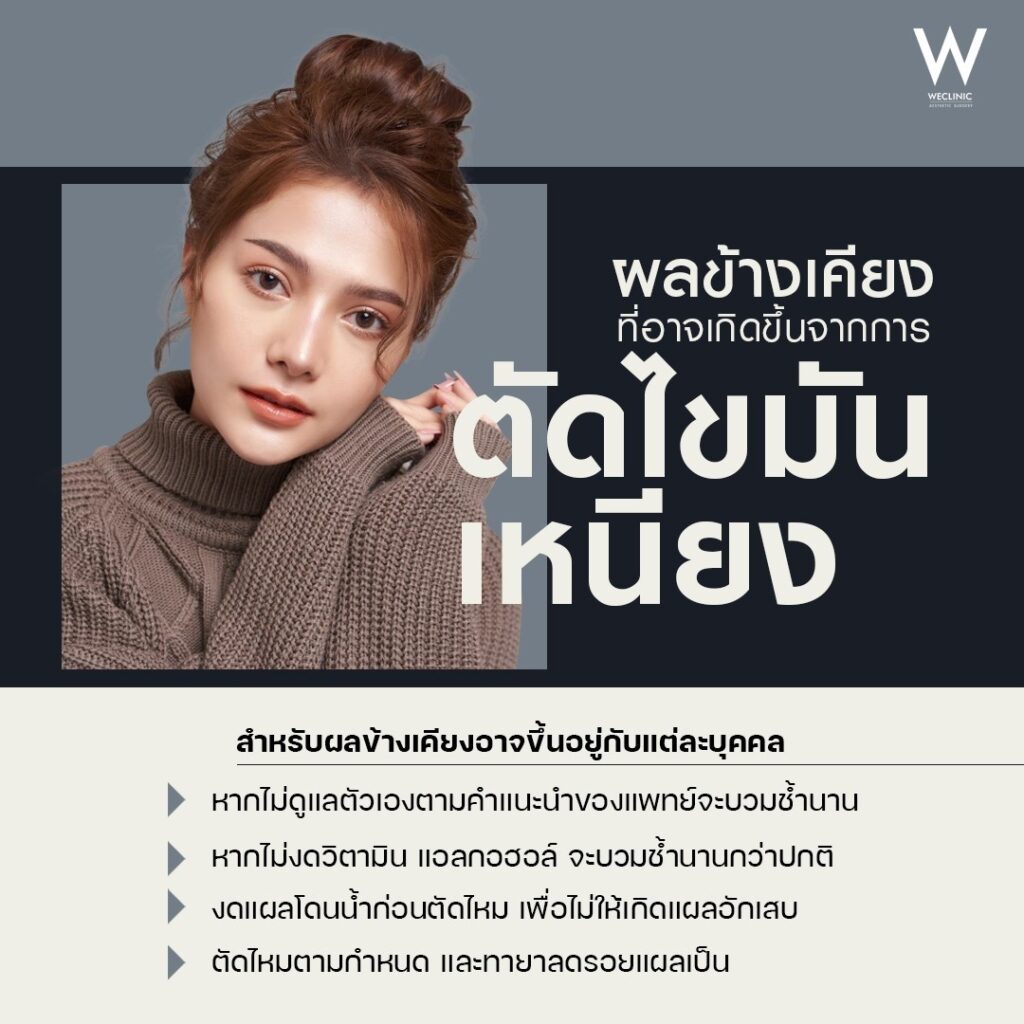 ผลข้างเคียงที่อาจเกิดขึ้นจากการผ่าไขมันเหนียง